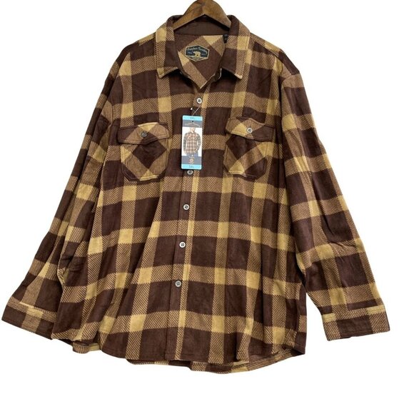 NEW Freedom Foundry Men's 3XL Grizzly Flex Plaid Fleece Button up Shirt - Picture 2 of 10